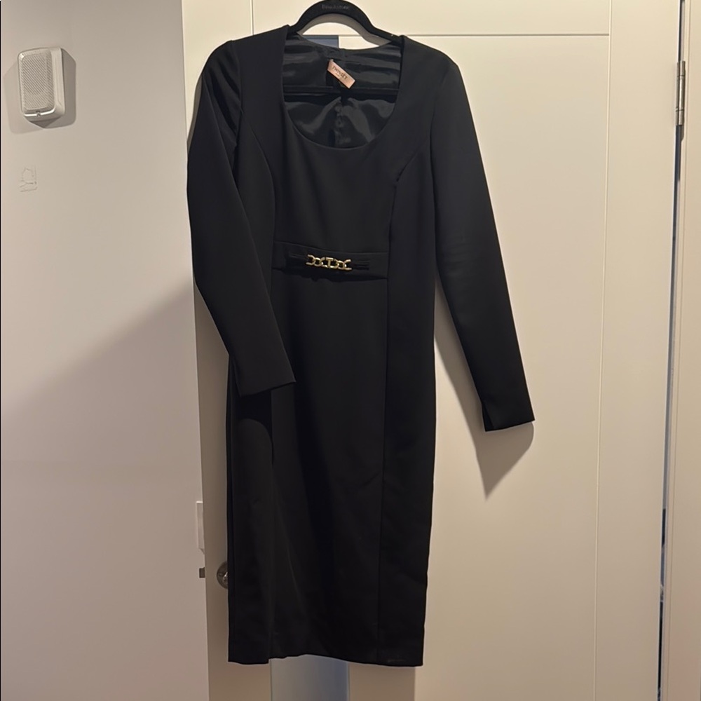 Twin-Set Black Sheath Dress with Round Neck